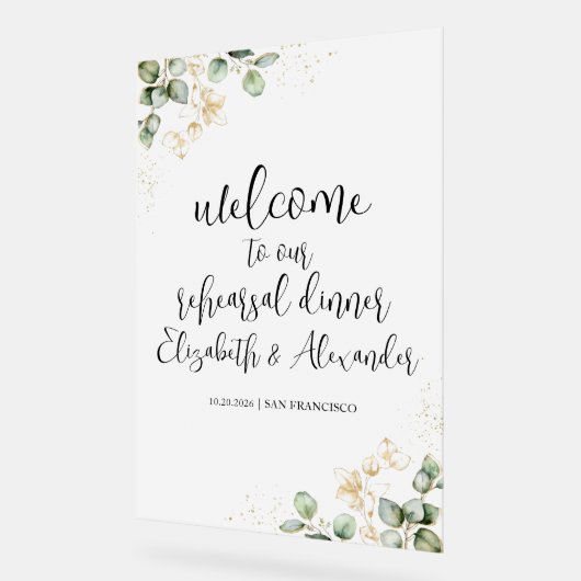 Acryl repetitie diner welkomstbord | groen acryl bord (Hoek)