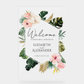 Acryl repetitie diner welkomstbord | tropisch acryl bord (Voorkant)