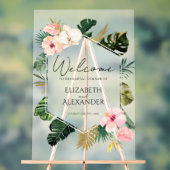 Acryl repetitie diner welkomstbord | tropisch acryl bord (Neutraal)