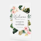 Acryl repetitie diner welkomstbord | tropisch acryl bord (Hoek)