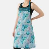 Acryl Rosen in Blau Türkis Farben Schort (Insitu)