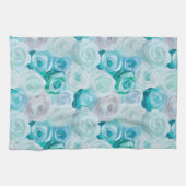 Acryl Rosen in Blau Türkis Farben Theedoek (Horizontaal)
