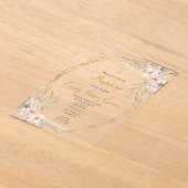 Acryl roze boho doop uitnodigingen (Laagn)