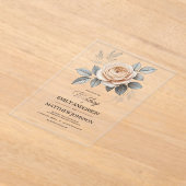 Acryl Roze Rose bruiloft uitnodiging (Laagn)