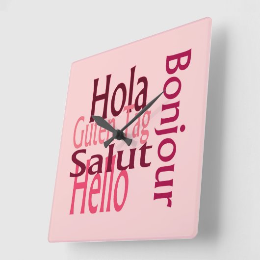 Acryl roze wandklok (Hoek)