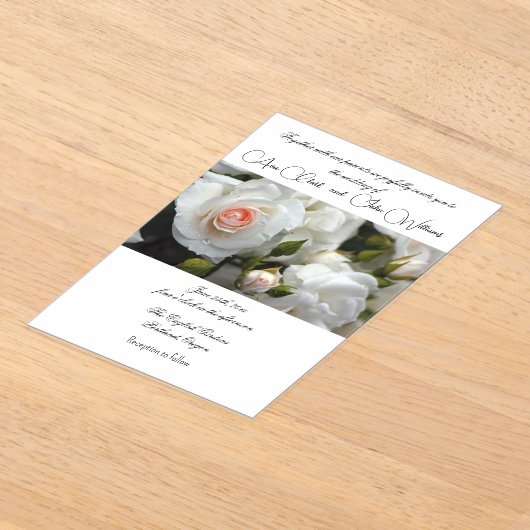 Acryl Rozen bruiloft uitnodiging (Laagn)