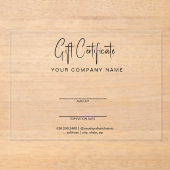 Acryl Salon Cadeaubon Uitnodigingen (Voorkant)
