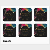 Acryl schilderij goud en zwart bruiloft dank u vierkante sticker (Vel)