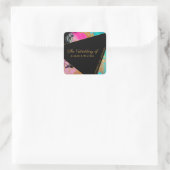 Acryl schilderij goud zwart de bruiloft van vierkante sticker (Tas)