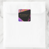 Acryl schilderij goud zwart de bruiloft van vierkante sticker (Tas)