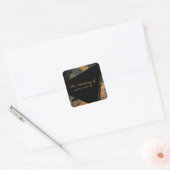 Acryl schilderij goud zwart de bruiloft van vierkante sticker (Envelop)