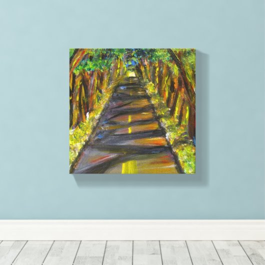 Acryl schilderij van tunnel van bomen in Kauai Canvas Afdruk (Insitu (Houten vloer))