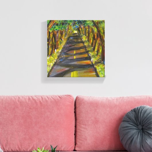 Acryl schilderij van tunnel van bomen in Kauai Canvas Afdruk (Insitu (Woonkamer))