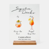 Acryl Signature Drinken Wedding Bar Sign Acryl Bord (Voorkant)