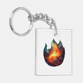 Acryl sleutelhanger - Flames artwork (Voorkant Links)