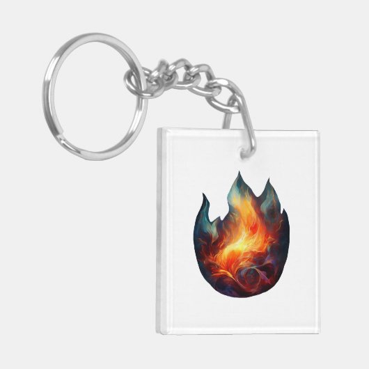 Acryl sleutelhanger - Flames artwork (Voorkant Links)