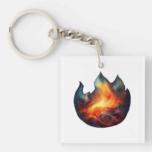 Acryl sleutelhanger - Flames artwork (Voorkant)