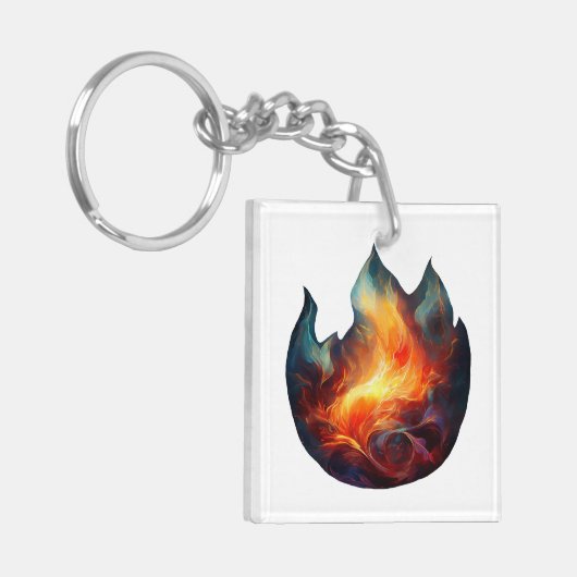 Acryl Sleutelhanger - Flames artwork (Voorkant Links)