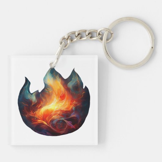 Acryl Sleutelhanger - Flames artwork (Achterkant)