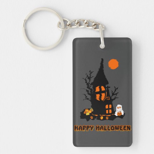Acryl Sleutelhanger | Happy Halloween (Voorkant)