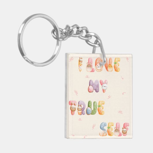 Acryl Sleutelhanger | "Ik hou van mijn ware zelf" (Voorkant Links)
