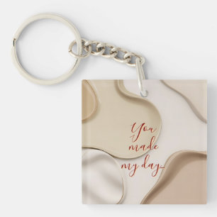 Acryl sleutelhanger in stijlvolle abstracte grafie
