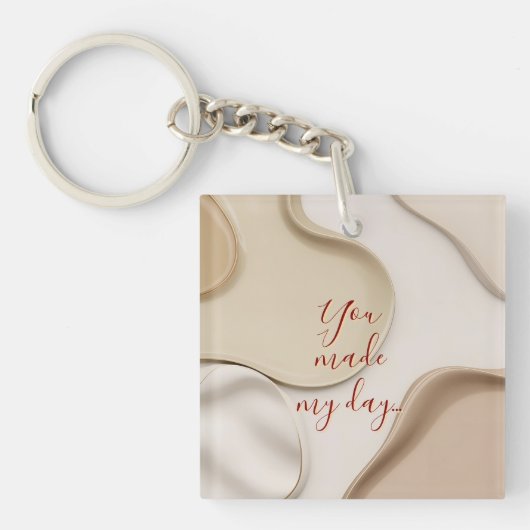 Acryl sleutelhanger in stijlvolle abstracte grafie (voorkant)