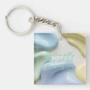 Acryl sleutelhanger in stijlvolle abstracte grafie