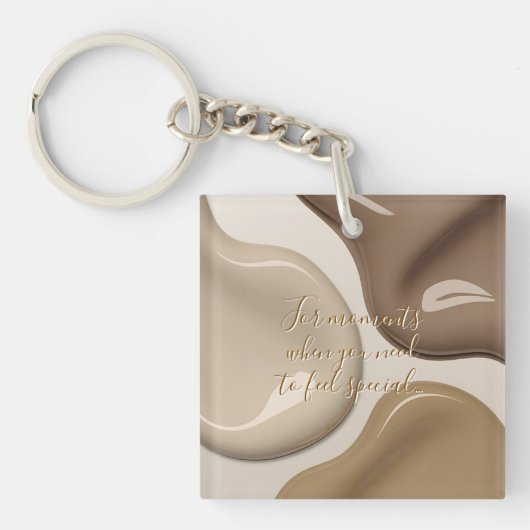 Acryl sleutelhanger in stijlvolle abstracte grafie (voorkant)