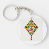 Acryl Sleutelhanger Kente kleur kite (Voorkant)