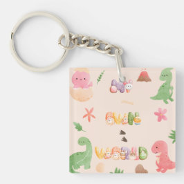 Acryl Sleutelhanger | Leuke dinosaurus wereld