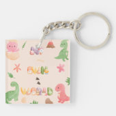 Acryl Sleutelhanger | Leuke dinosaurus wereld (Achterkant)