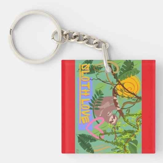 Acryl Sleutelhanger Luiaard Liefde, Wildlife (Voorkant)