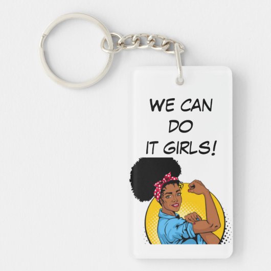 Acryl sleutelhanger - Meiden kunnen het! (Voorkant)