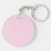 Acryl Sleutelhanger met bloemetjes op roze achterg (Achterkant)