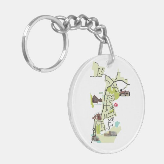 Acryl sleutelhanger met Brantham kaart (Voorkant Links)