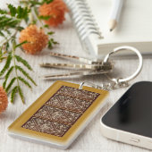 Acryl sleutelhanger met goud ontwerp (Voorkant Rechts)
