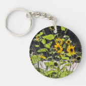 acryl sleutelhanger met zonnebloem foto (Voorkant)