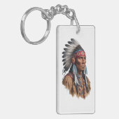 Acryl Sleutelhanger - Native Americans (Voorkant Links)