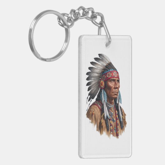 Acryl Sleutelhanger - Native Americans (Voorkant Links)