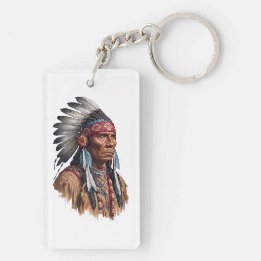 Acryl Sleutelhanger - Native Americans (achterkant)