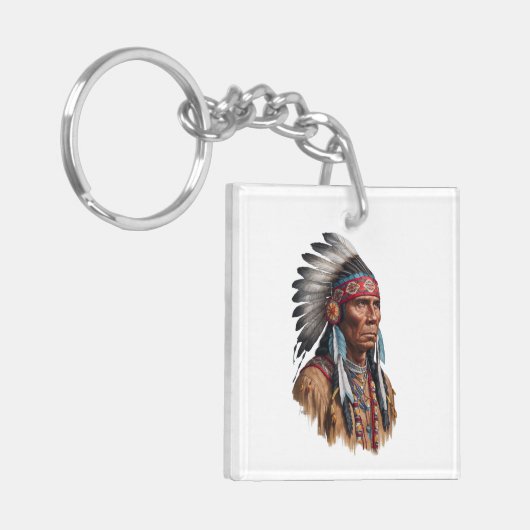 Acryl Sleutelhanger - Native Americans (Voorkant Links)