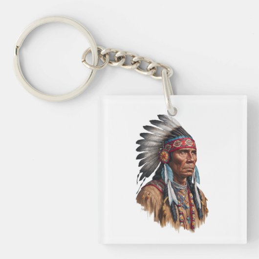 Acryl Sleutelhanger - Native Americans (Voorkant)