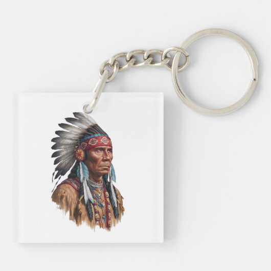 Acryl Sleutelhanger - Native Americans (Achterkant)