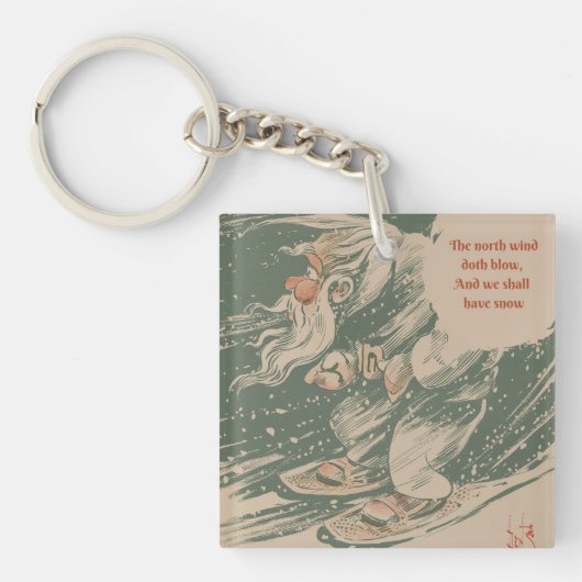 Acryl Sleutelhanger, noordenwind Sleutelhanger (voorkant)