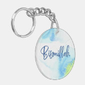 Acryl Sleutelhanger van Rand - Bismillah Blue (Voorkant Links)