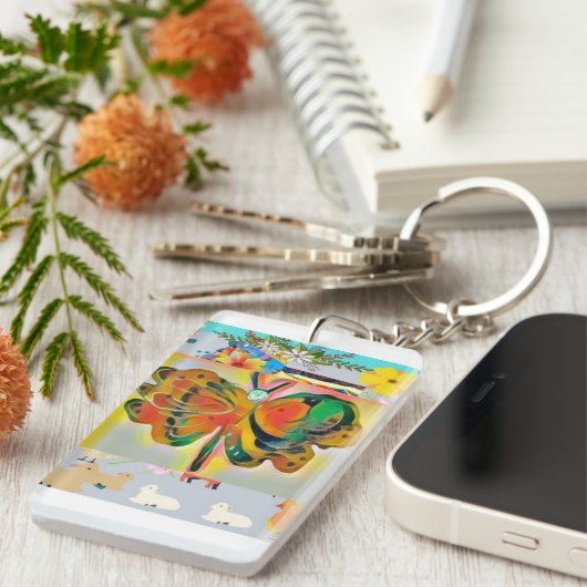 Acryl Sleutelhanger vlinder (Voorkant Rechts)