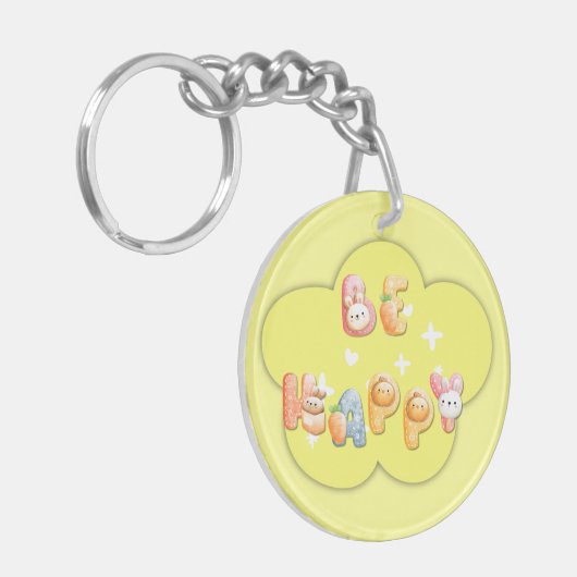 Acryl Sleutelhanger | Wees blij (Voorkant Links)