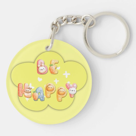 Acryl Sleutelhanger | Wees blij (Achterkant)