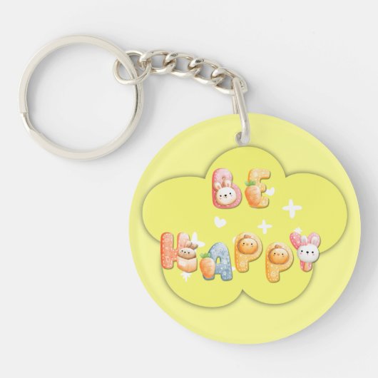 Acryl Sleutelhanger | Wees blij (Voorkant)